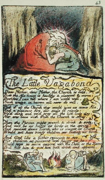 The Little Vagabond, plate 43 (Bentley 45) from Songs of Innocence and of Experience (Bentley Copy L) 1789-94 by William Blake
